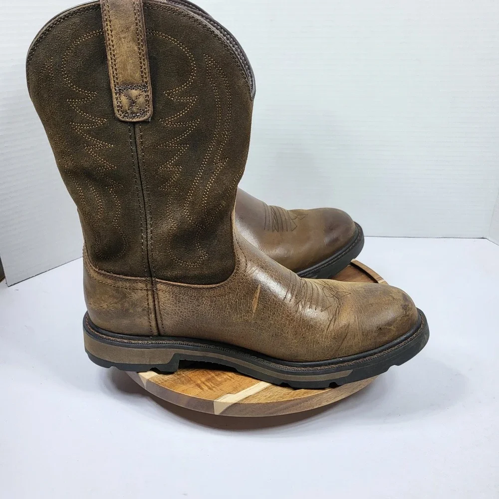 Ariat Sierra Western Work Boots Mens 9D Brown Leather ASTM F2892-17 EH 10014238